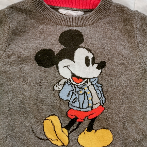 Gray Baby Gap Mickey Mouse Sweater - Size 18-24 Months - Picture 2 of 4